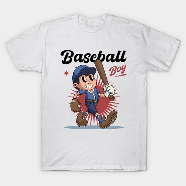 Funny Baseball Boy T-Shirt by milatees